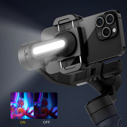 Gimbal Aochuan SMART S2, D6733, cu 3 axe, aplicatie dedicata, Content Creator Edition, Negru Mat