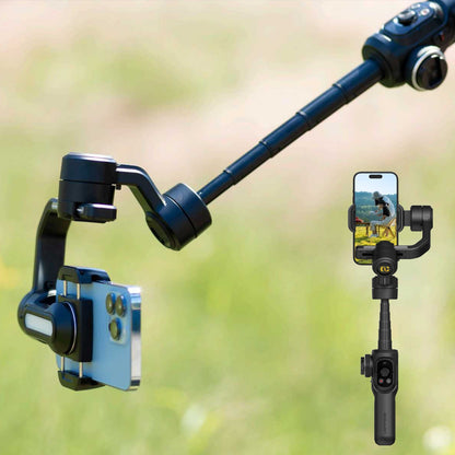 Gimbal Aochuan SMART S2, D6733, cu 3 axe, aplicatie dedicata, Content Creator Edition, Negru Mat