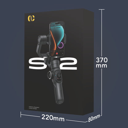 Gimbal Aochuan SMART S2, D6733, cu 3 axe, aplicatie dedicata, Content Creator Edition, Negru Mat