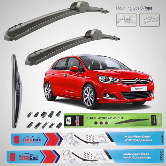 Ștergătoare Citroen C4 II (2010–2018) Flat | Set Complet – TeamCar®