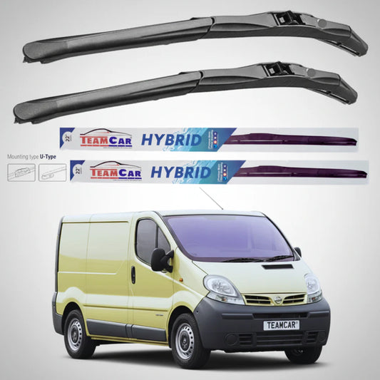 Ștergătoare Nissan Primastar VAN (2001–2014) Hibrid | Set față – TeamCar®