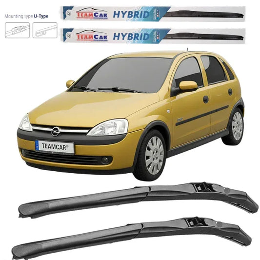 Ștergătoare Opel Corsa C 5 uși (2000–2009) TeamCar® – Hibrid | Set față