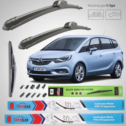 Ștergătoare Opel Zafira C Facelift (2016–2019) Flat | Set Complet – TeamCar®