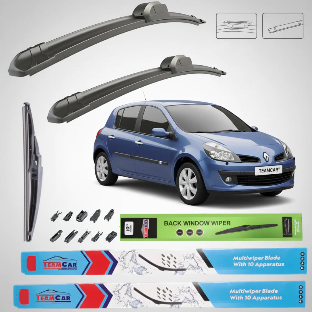 Ștergătoare Renault Clio III (2005–2007) TeamCar® – Set Complet