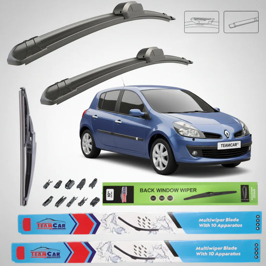 Ștergătoare Renault Clio III (2005–2007) TeamCar® – Set Complet