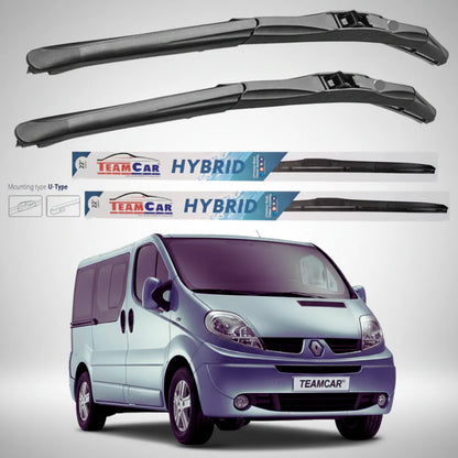Ștergătoare Renault Trafic II JL Bus L1H1 (2006–2014) Hibrid | Set față – TeamCar®