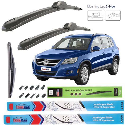 Ștergătoare Volkswagen Tiguan 5N1 (2007–2011) Flat | Set Complet – TeamCar®