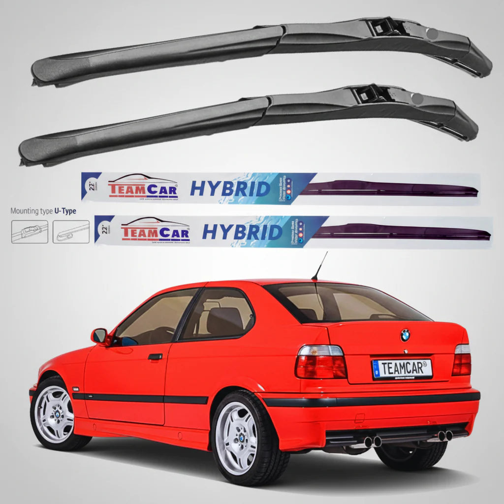 Ștergătoare BMW Seria 3 E36 Compact (1994–2000) Hibrid | Set Față – TeamCar®