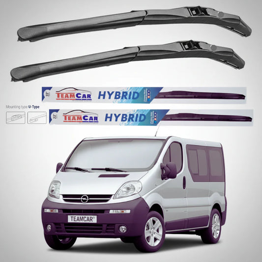 Ștergătoare Opel Vivaro Bus L2H1 (2001–2006) Hibrid | Set față – TeamCar®