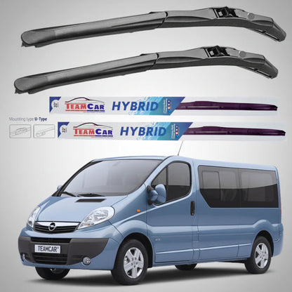 Ștergătoare Opel Vivaro Bus L2H1 (2006–2014) Hibrid | Set față – TeamCar®