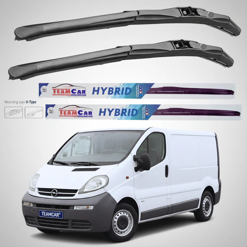 Ștergătoare Opel Vivaro Van L1H1 (2001–2006) Hibrid | Set față – TeamCar®