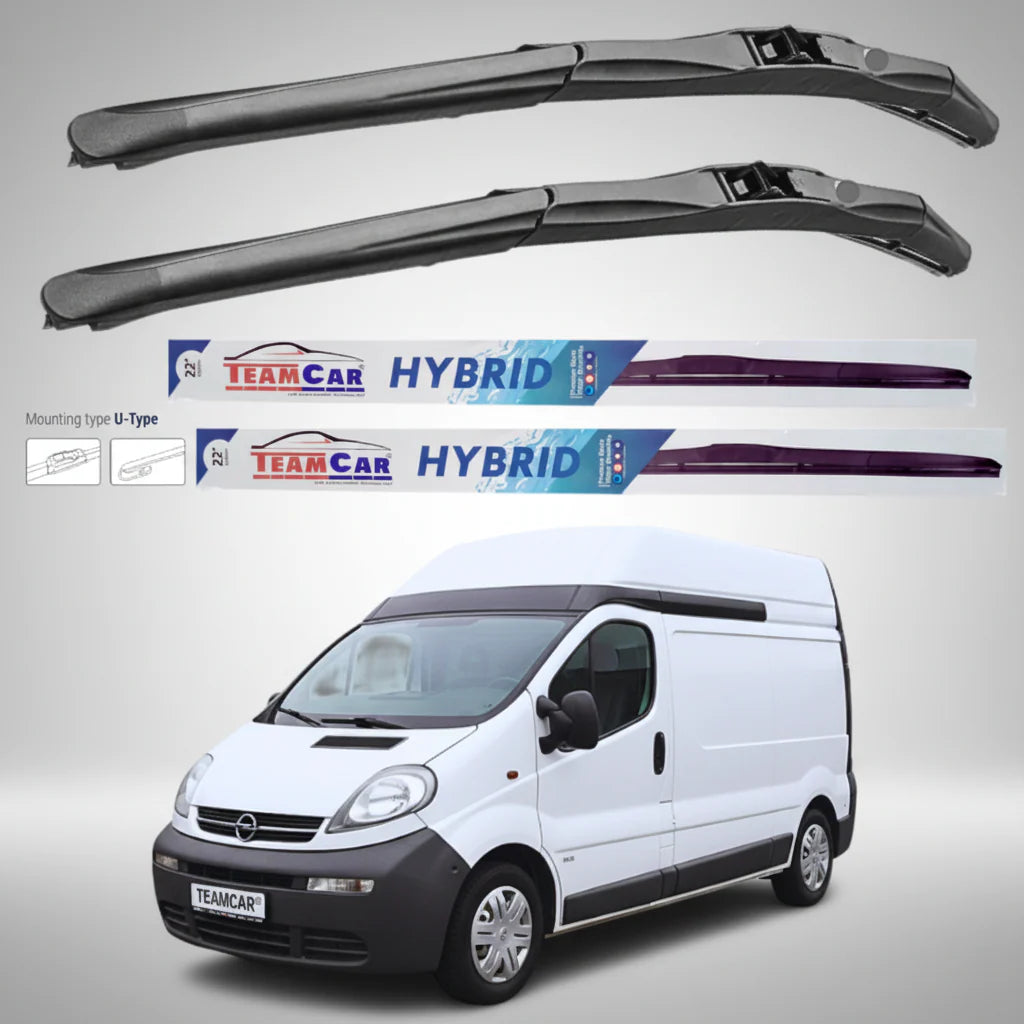 Ștergătoare Opel Vivaro Van L1H2 (2001–2006) Hibrid | Set față – TeamCar®