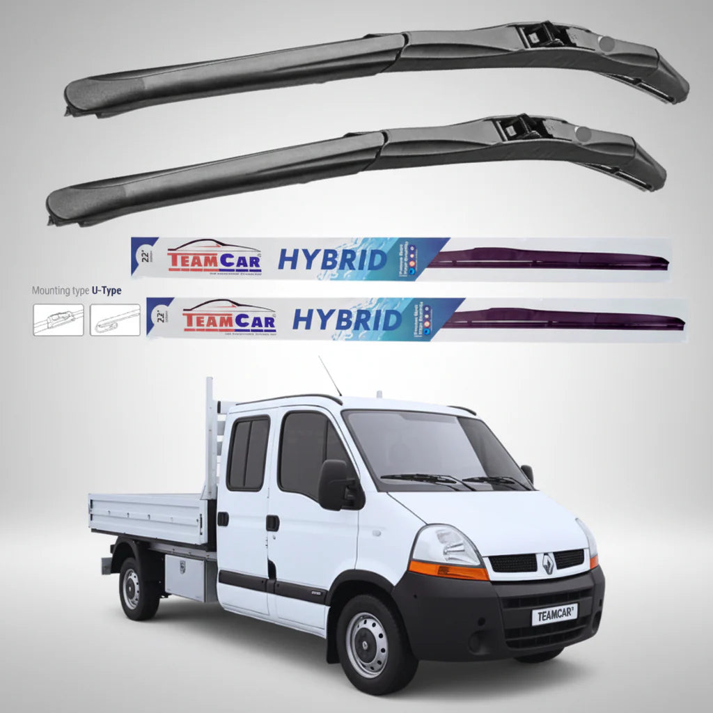 Ștergătoare Renault Master Cabină Dublă L3 (2006–2010) Hibrid | Set față – TeamCar®