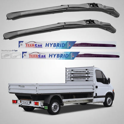Ștergătoare Renault Master Cabina L3 (2003–2006) Hibrid | Set față – TeamCar®