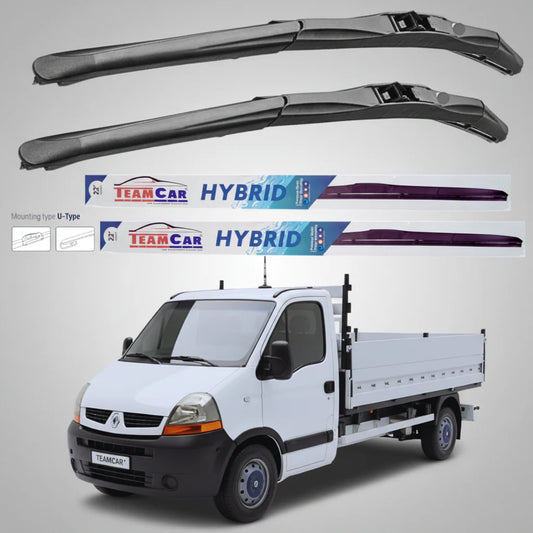 Ștergătoare Renault Master Cabină L3 (2006–2010) Hibrid | Set față – TeamCar®