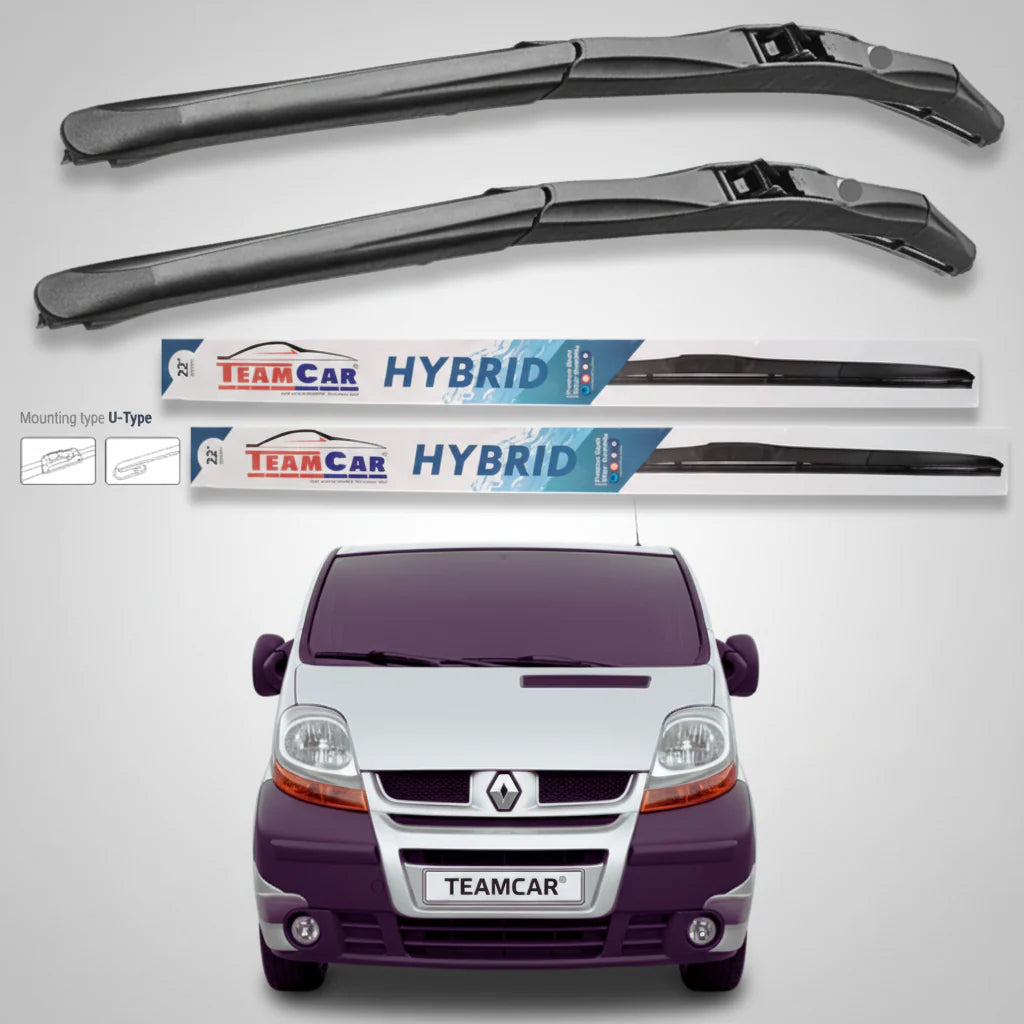 Ștergătoare Renault Trafic II VAN (2001–2014) Hibrid | Set față – TeamCar®