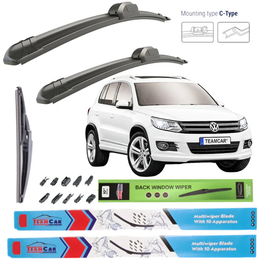 Ștergătoare Volkswagen Tiguan 5N2 Facelift (2011–2017) Flat | Set Complet – TeamCar®