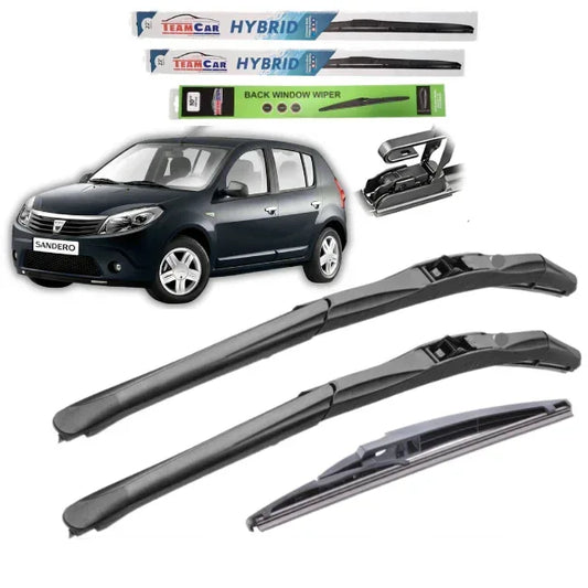 Ștergătoare Dacia Sandero I (2008–2012) TeamCar® – Set Complet Hybrid - 221.ro