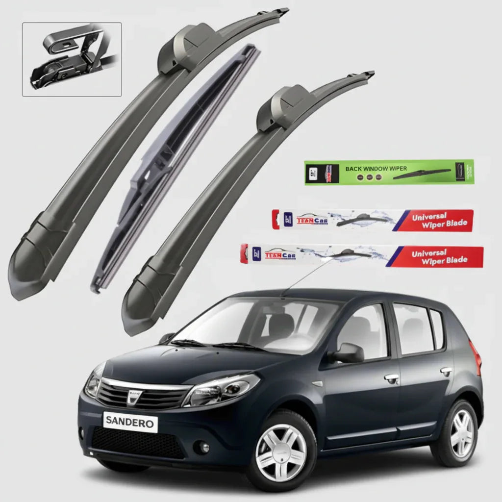 Ștergătoare Dacia Sandero I (2008–2012) TeamCar® – Set Complet Flat - 221.ro