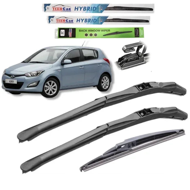 Ștergătoare TeamCar® Hyundai i20 I (2008–2014) – Set Complet Hybrid - 221.ro