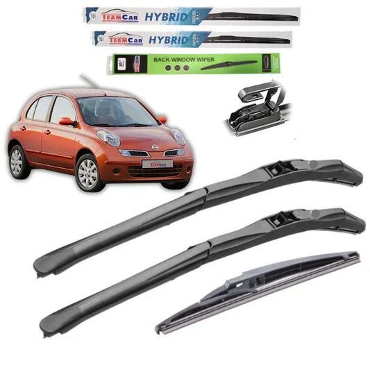 Ștergătoare Nissan Micra K12 (2005–2010) TeamCar® – Set Complet Hybrid - 221.ro
