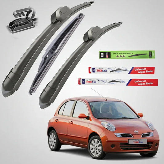 Ștergătoare Nissan Micra K12 (2005–2010) TeamCar® – Set Complet Flat - 221.ro