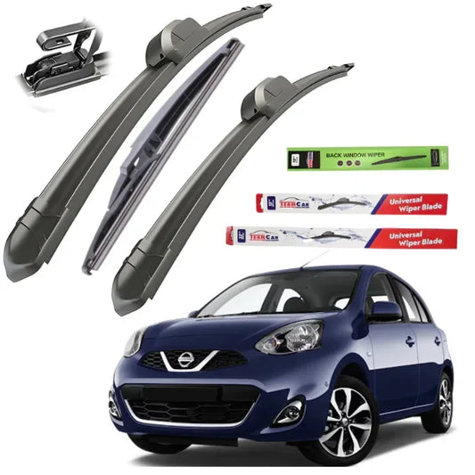 Ștergătoare Nissan Micra K13 (2010–2016) TeamCar® – Set Complet Flat - 221.ro