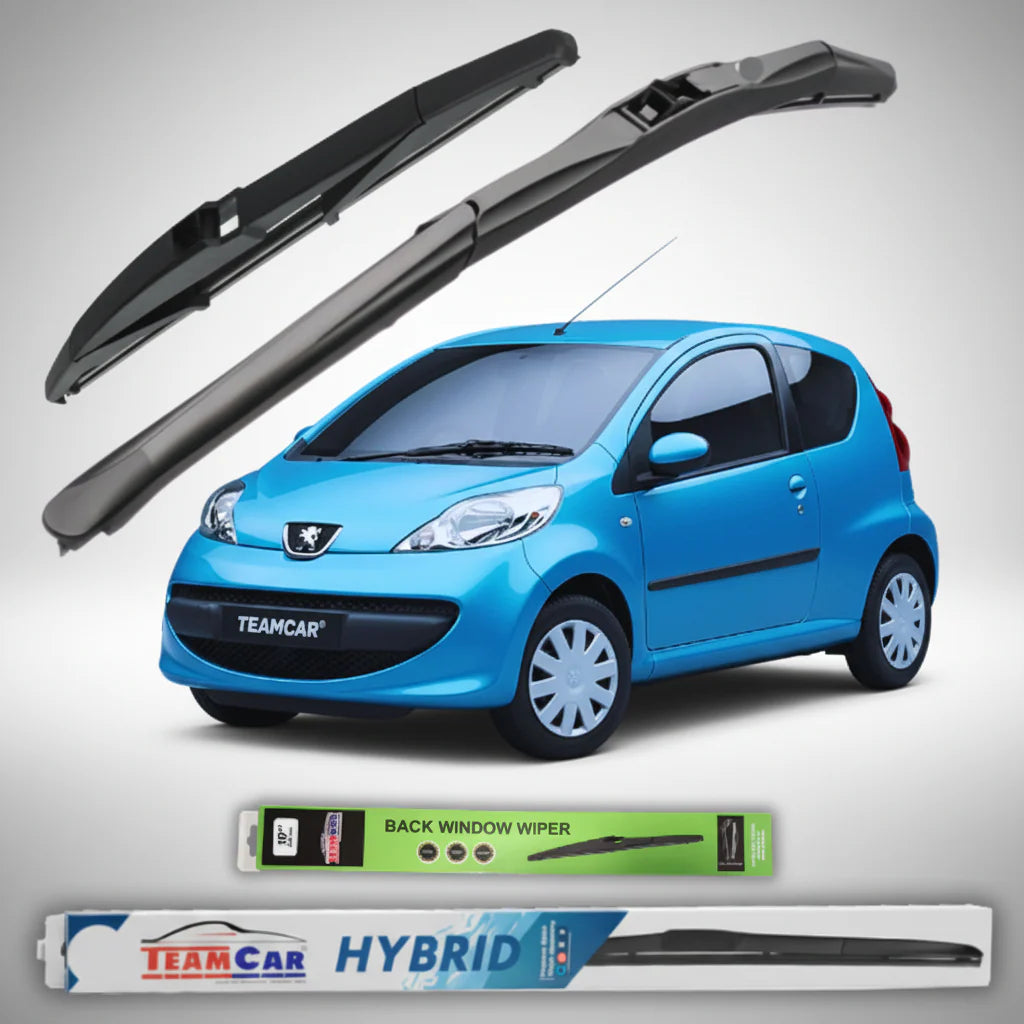 Ștergătoare Hibride TeamCar® Peugeot 107 3 uși (2005–2009) | Set Complet