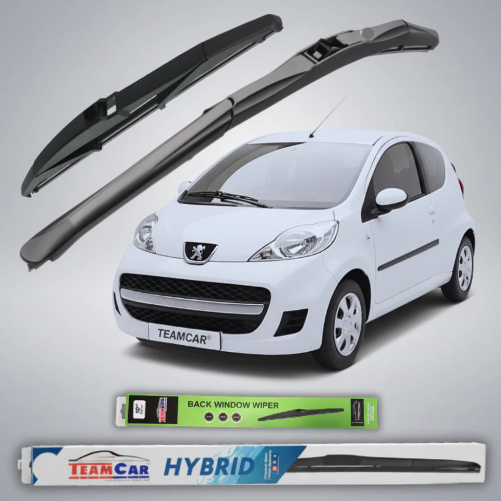 Ștergătoare Peugeot 107 3 uși Facelift (2009–2012) Hibrid | Set Complet – TeamCar®