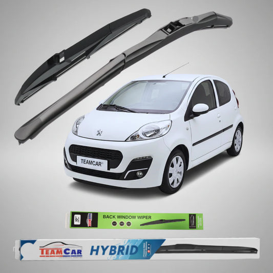 Ștergătoare Peugeot 107 5 uși Facelift II (2012–2014) Hibrid | Set Complet – TeamCar®