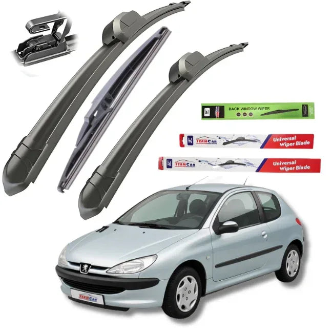 Ștergătoare Peugeot 206 (1998–2012) Hatchback (3 uși) – Set Complet Flat - 221.ro