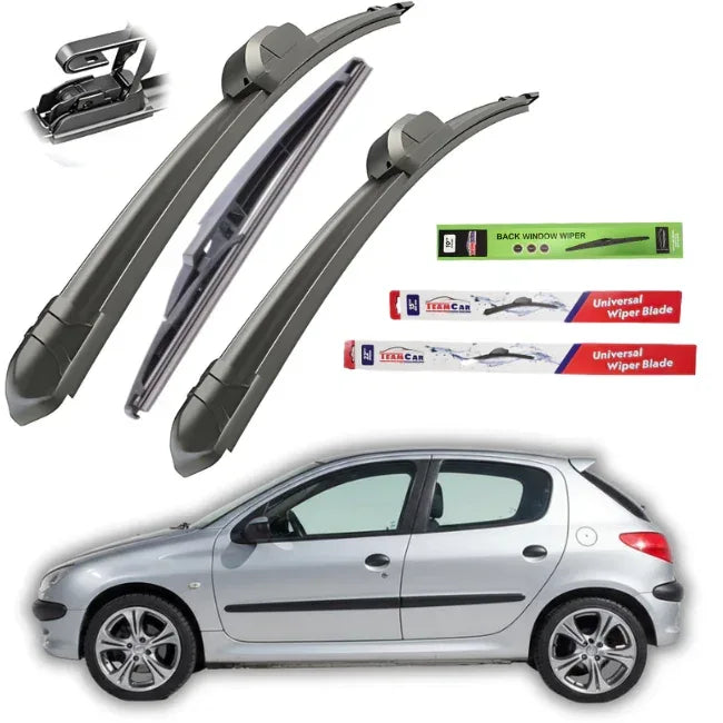 Ștergătoare Peugeot 206 (1998–2012) Hatchback (5 uși) – Set Complet Flat - 221.ro