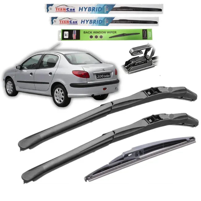 Ștergătoare Peugeot 206 (1998–2012) Sedan – Set Complet Hybrid - 221.ro
