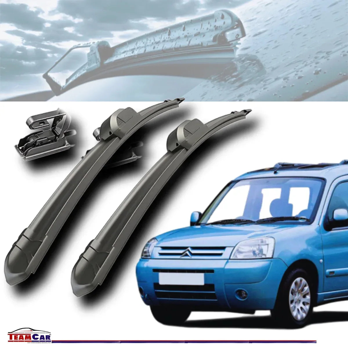 Set stergătoare Citroën Berlingo I (1996–2008) TeamCar® Flat – Set față - 221.ro