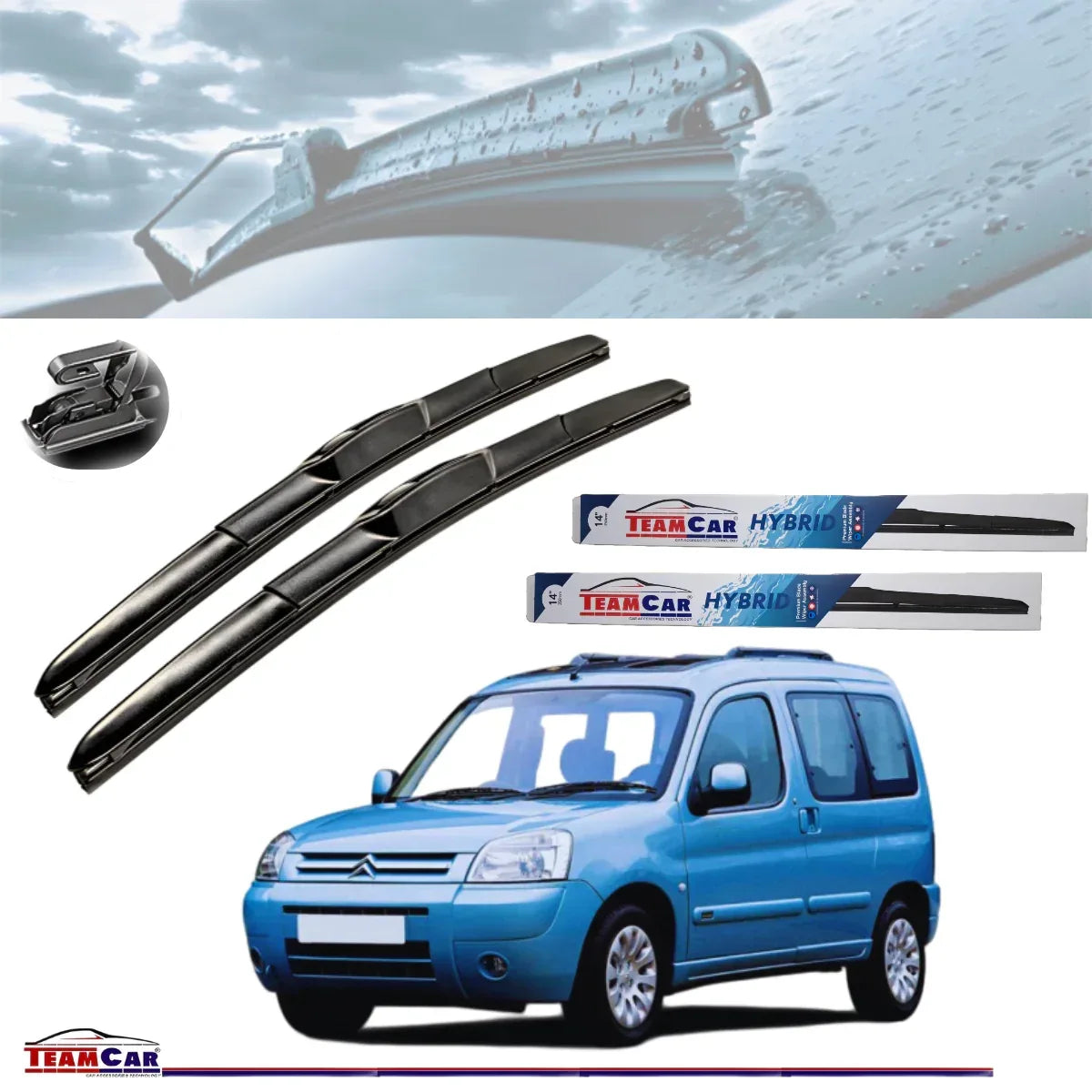 Ștergătoare TeamCar® Citroën Berlingo I (1996–2008) Hybrid – Set față - 221.ro