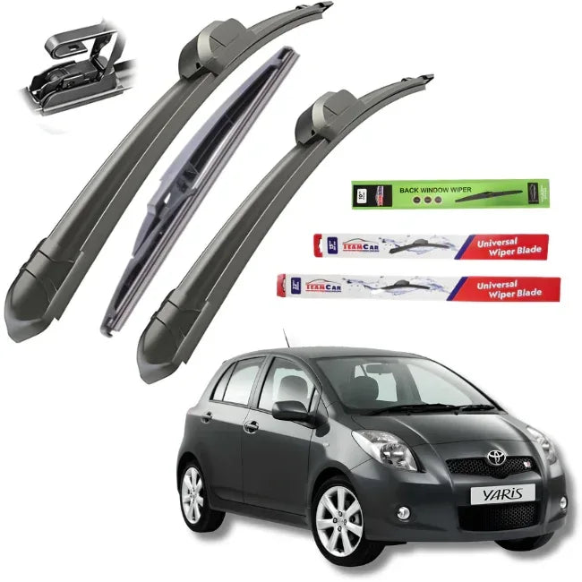 Ștergătoare TeamCar® Toyota Yaris II (2005–2011) – Set Complet Flat - 221.ro