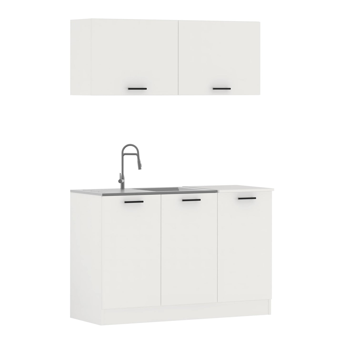 Bucatarie Taco, Alb, L 120 cm