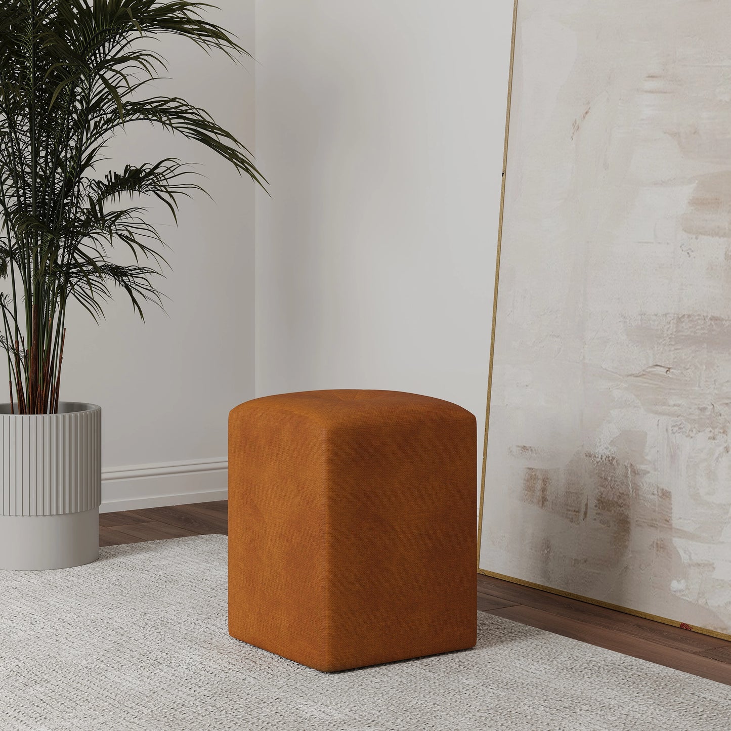 Taburet Tapitat haaus Talin, Arama, Stofa, L 35 x l 35 x H 45 cm