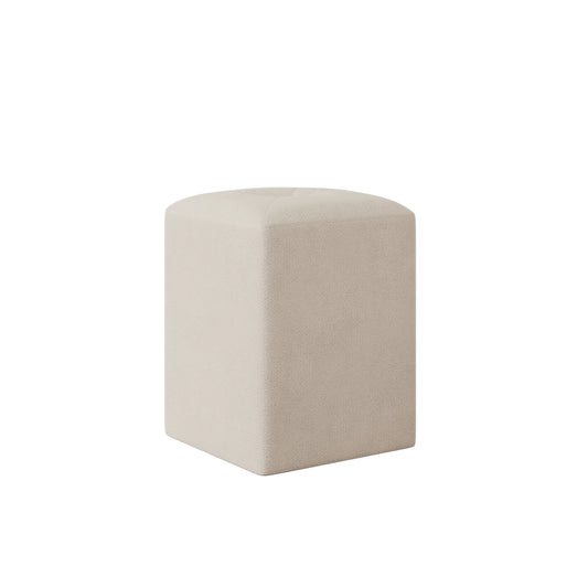 Taburet Tapitat haaus Talin, Crem, Stofa, L 35 x l 35 x H 45 cm