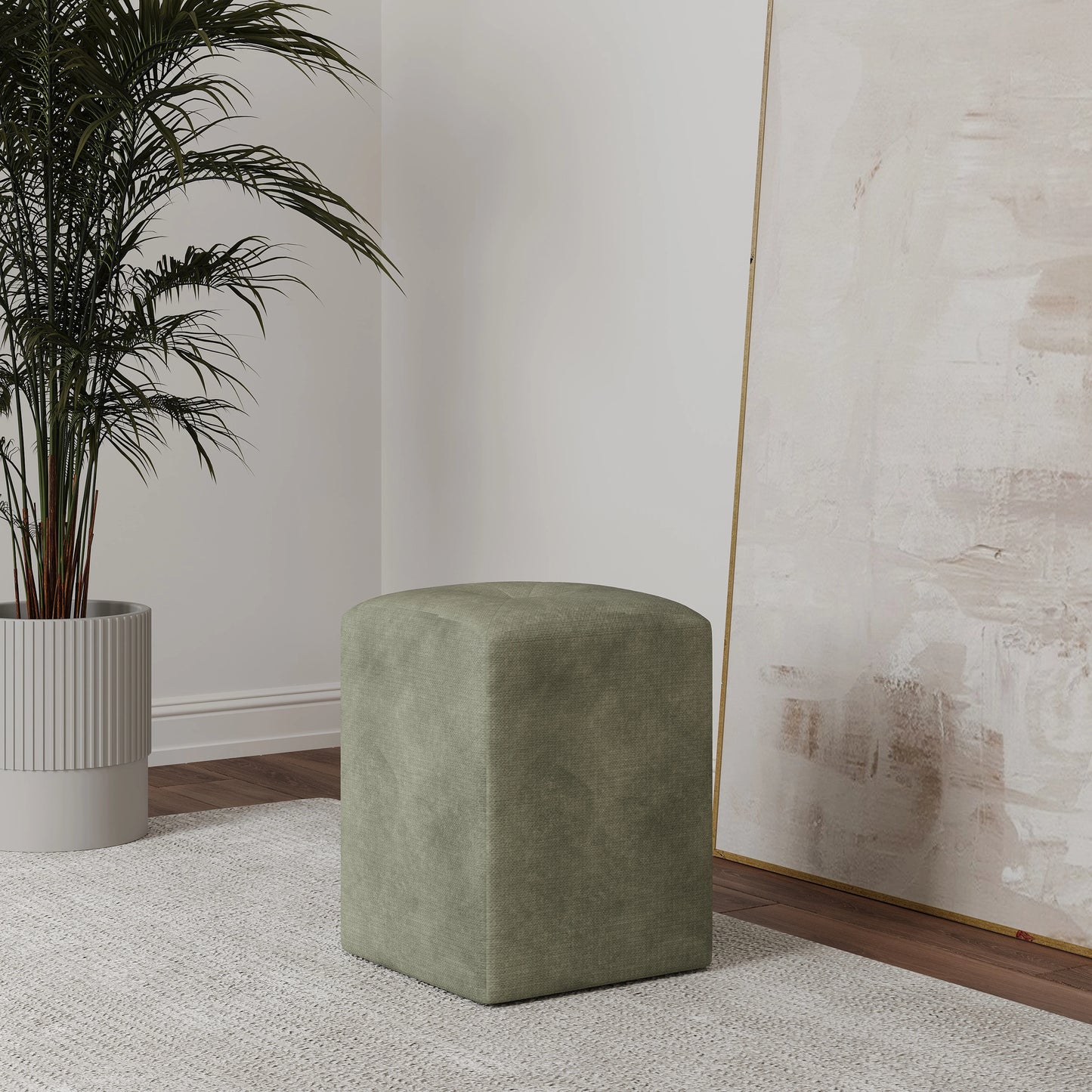 Taburet Tapitat haaus Talin, Kaki, Stofa, L 35 x l 35 x H 45 cm