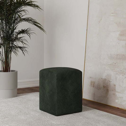 Taburet Tapitat haaus Talin, Verde Inchis, Stofa, L 35 x l 35 x H 45 cm