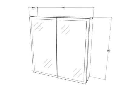 Corp Baie haaus Teno, Suspendat, Alb, cu oglinzi, 60 x 13 x 60 cm