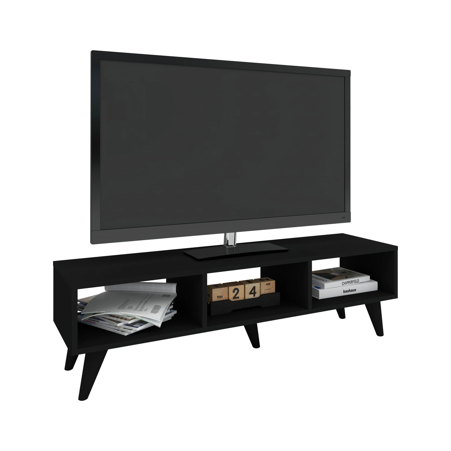 Comoda TV Tirro haaus V1, Negru, 120 x 35 x 35 cm