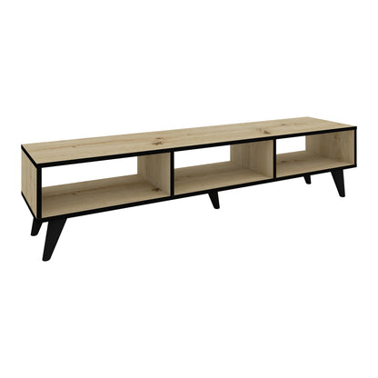 Comoda TV Tirro haaus V2, Stejar Artisan/Negru, 150 x 35 x 35 cm