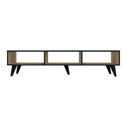 Comoda TV Tirro haaus V2, Stejar Artisan/Negru, 150 x 35 x 35 cm