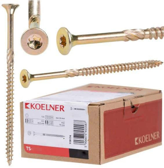 Set 100 suruburi dulgherie pentru lemn, 6x40mm KOELNER / TS-6040