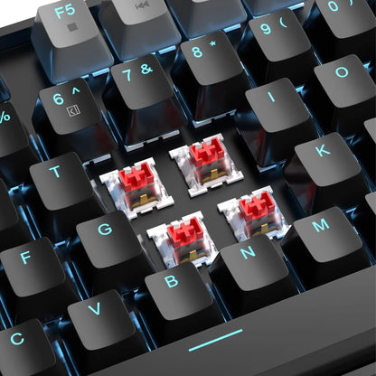 Tastatura Mecanica Gaming MageGee, 75%, iluminare LED, 87 taste TKL, cu fir, Red Switch, Negru / Gri - 221.ro