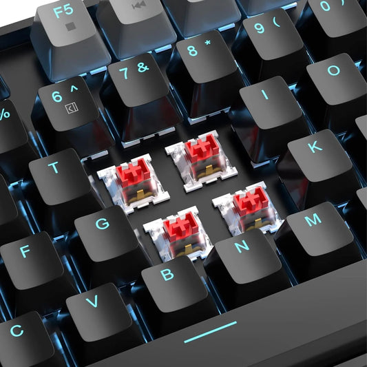Tastatura Mecanica Gaming MageGee, 75%, iluminare LED, 87 taste TKL, cu fir, Red Switch, Negru / Gri - 221.ro