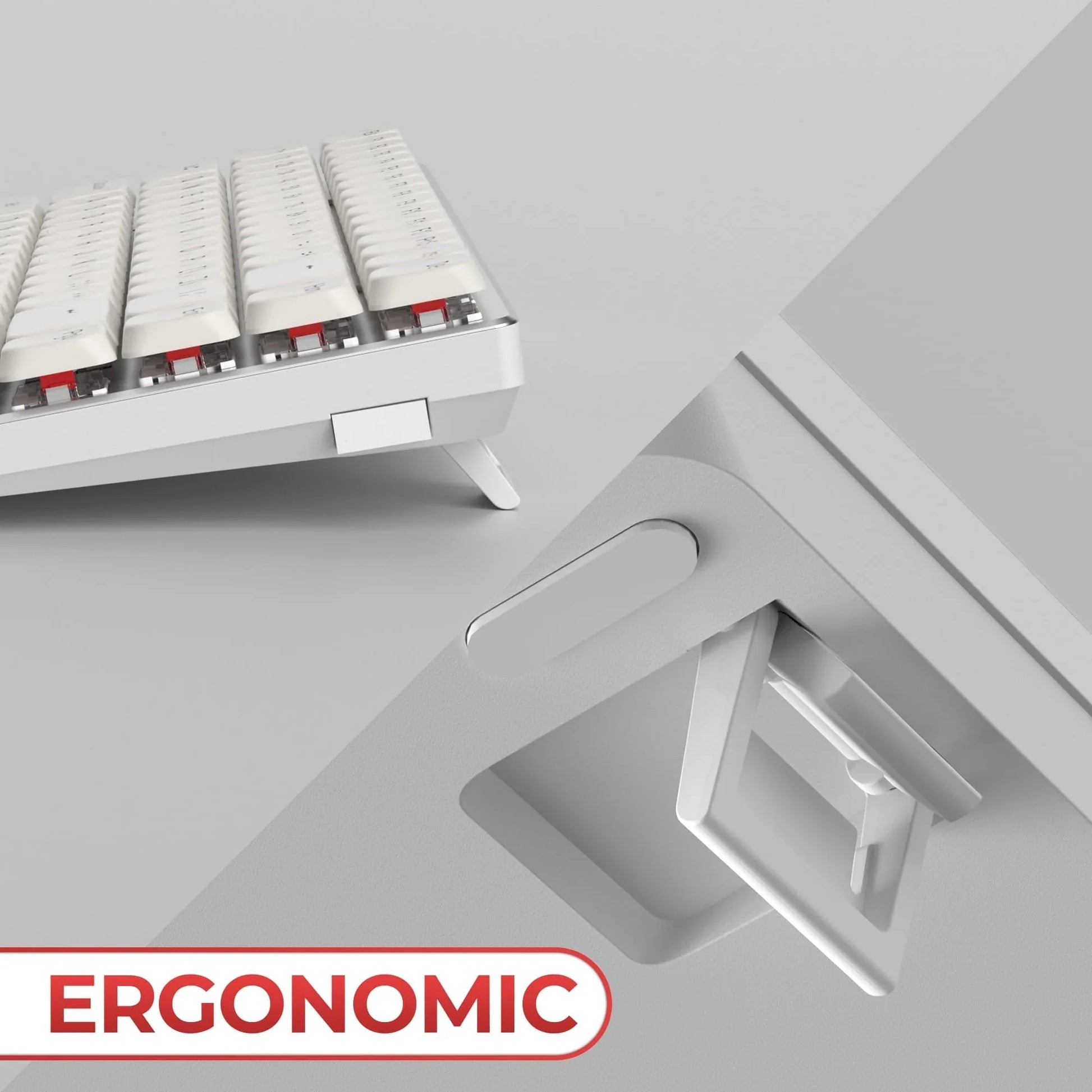 Tastatura Mecanica Gaming Timebox,Wireless, 2,4G, Bluetooth, iluminare RGB, 84 taste Ultra-Slim , cu cablu Type-C, Brown Switch, Baza metalica, Compatibil Windows, Mac, Alb - 221.ro