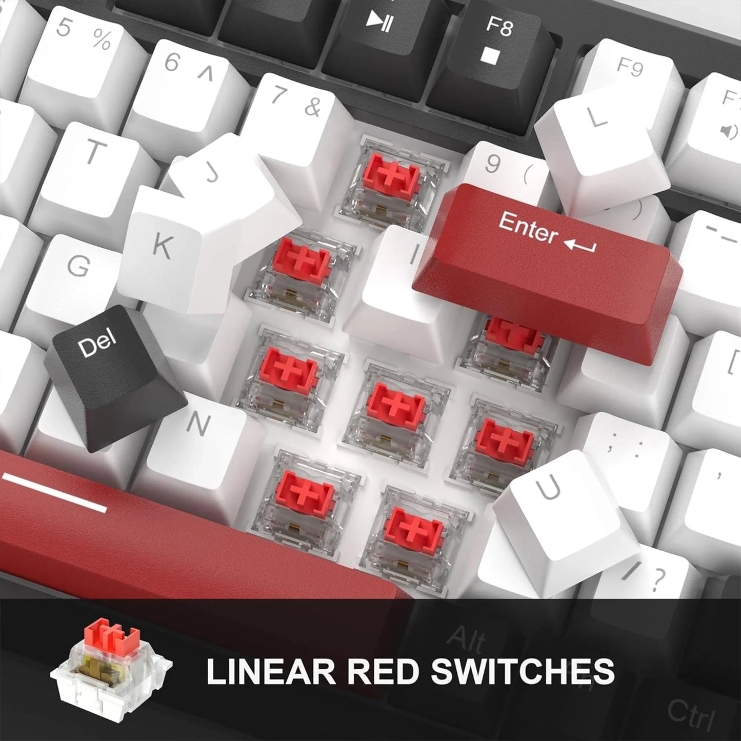 Tastatura Mecanica Gaming Timebox, 75%, Lumini LED, 83 taste, Control Rotativ Volum, cu cablu Type-C, Red Switch, Portabila, Negru - 221.ro